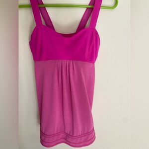 Lululemon Athletica Pink Fitted Ruched Sleeveless Tank Top